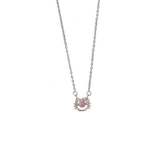 Hello Kitty Necklace Pink Rhinestone Embellished New In Gift Box - Picture 5 of 5